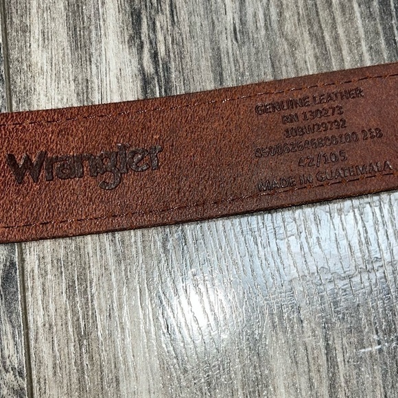 Wrangler smooth BROWN GENUINE LEATHER Light stitching CASUAL MEN'S BELT … - Picture 8 of 11